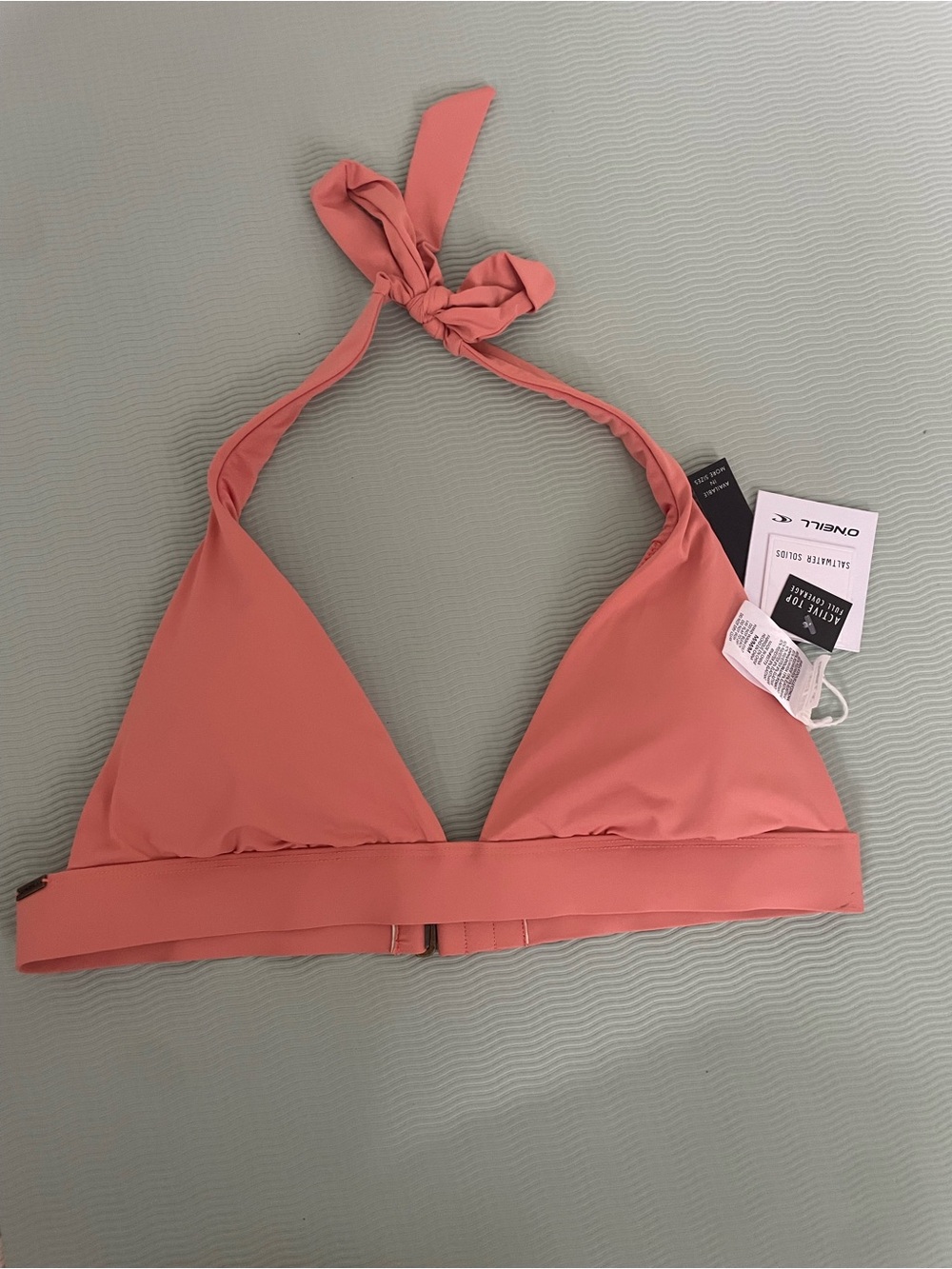 O'Neill Women's Coral Pink Halter Triangle Bikini Top
